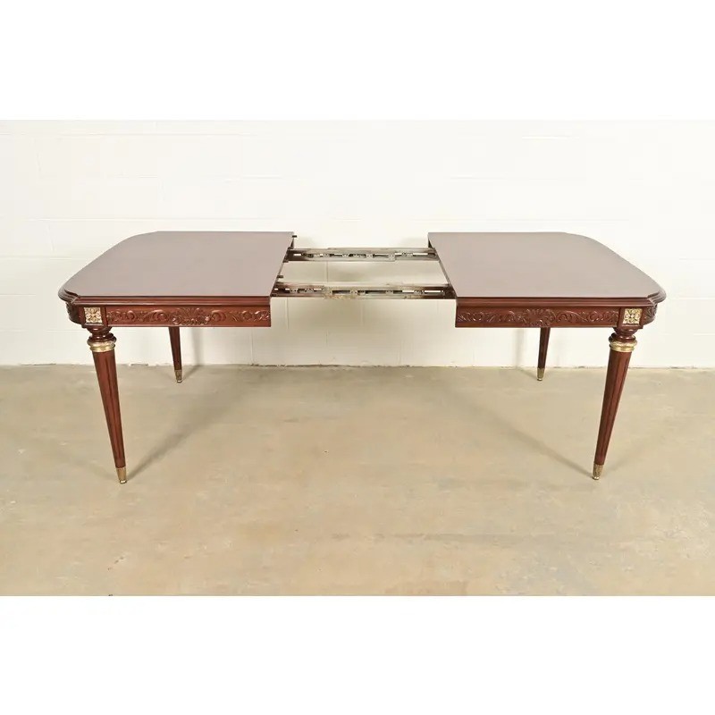 Maison Jansen Style French Regency Mahogany Dining Table, Newly Refinished gallery