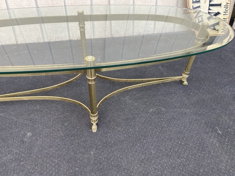 66465 QUALITY Brass and Glass Coffee Table Stand gallery