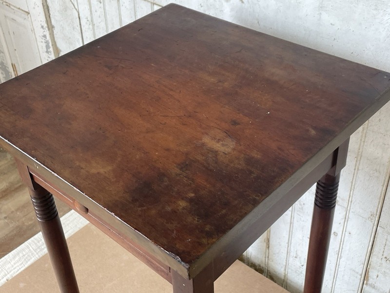 Antique Cherry one Drawer Table Nightstand lamp stand turned legs gallery