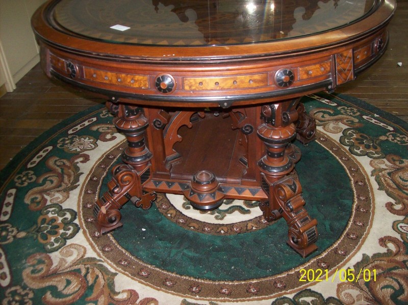 Antique Marquetry Inlaid American Center Table 1880’s Excellent Condition Rare