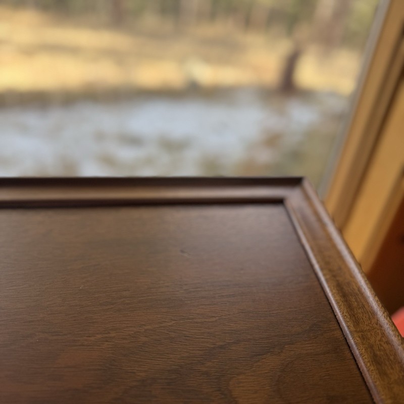 1950s Mahogany Queen Anne Tea Table with sliding Trays gallery