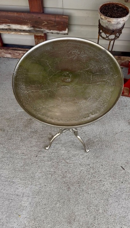 Mid Century Aluminum White Painted Side Table gallery