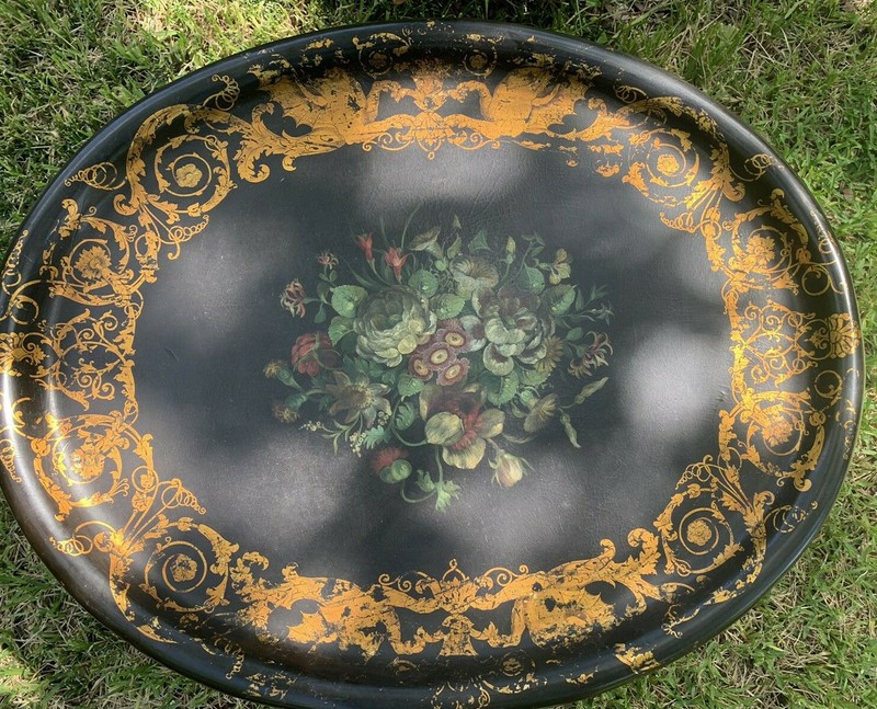 Papier/Paper Mache Tray with Stand 1847 Registry Ede & Co. Ludgate Hill London gallery