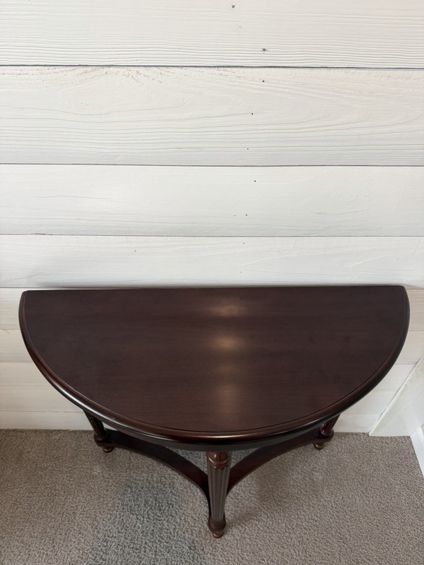 Vintage Bombay Company Mahogany Half Moon Demilune Entry Console Table READ gallery