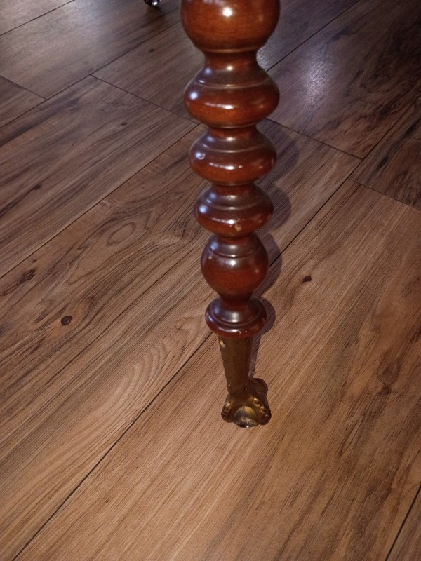 1900 Cherry Coffee Table Claw and Crystal Feet Vintage gallery