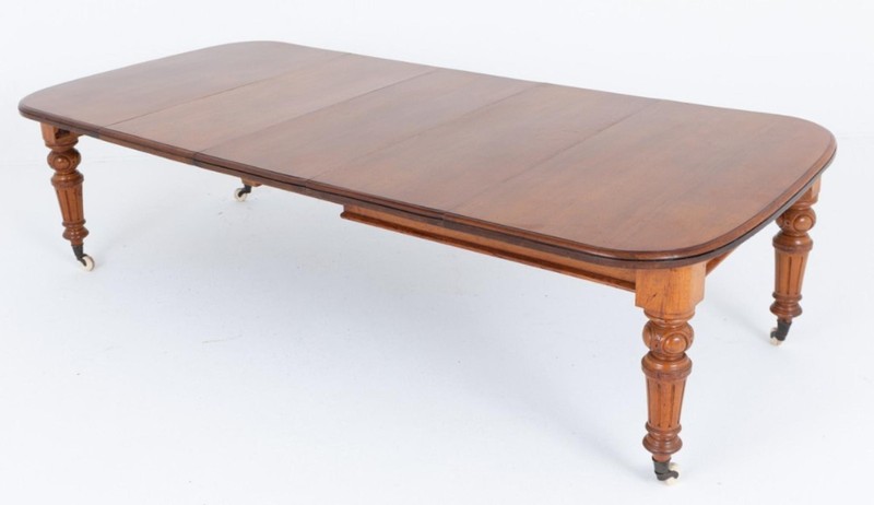 Oak Victorian Dining Table Extending 14 Seater 1860 gallery