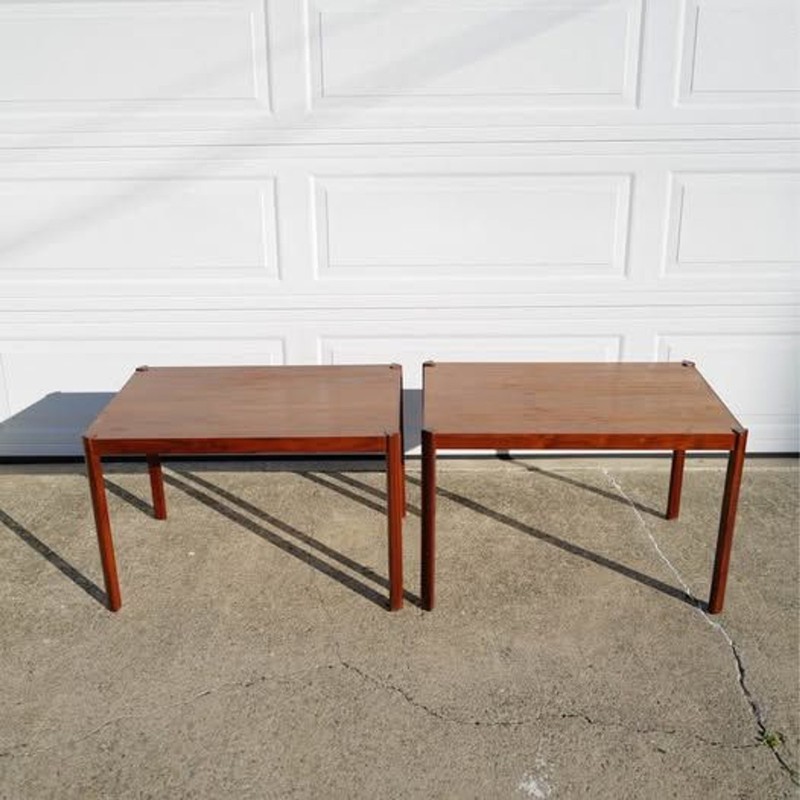 Danish Modern Teak Side Tables by Hans Olsen – Pair