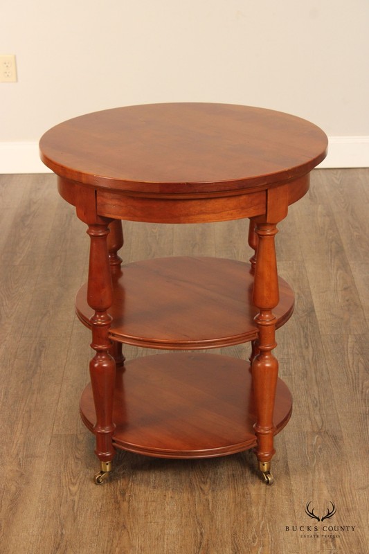 Harden Solid Cherry Round Three-Tier Side Table gallery