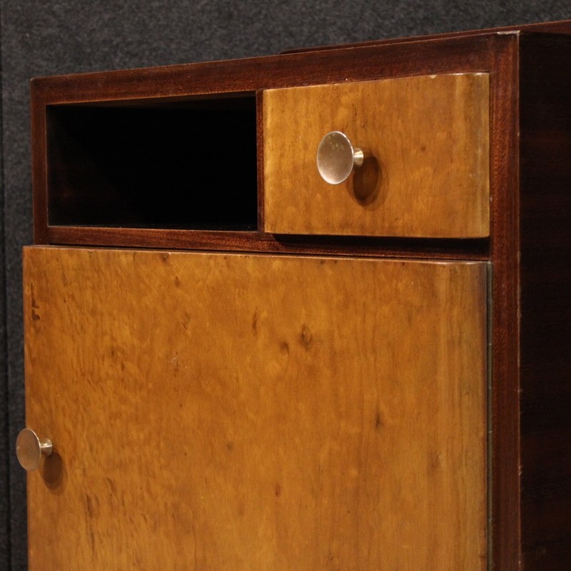Pair of night stands in mahogany wood furniture Italian bedside tables 60s gallery