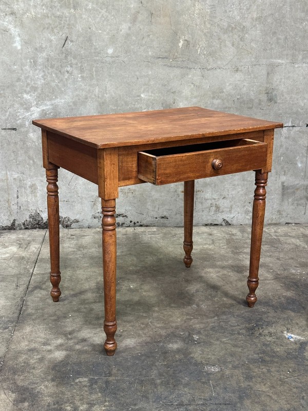 Antique Sheraton Maple 1 Drawer Work Table Writing Desk Nightstand 19th Century gallery