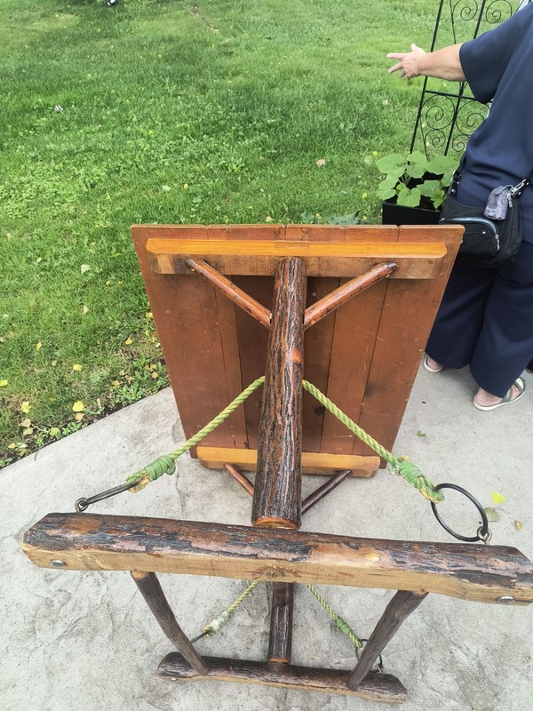 Rare signed Old hickory 1930's Adirondack rustic lodge camp cabin dining table gallery