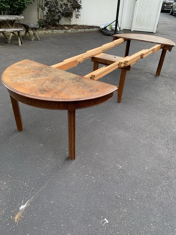 Vintage Extendable 12-Foot Banquet Dining Table – Mahogany Sunburst Veneer gallery