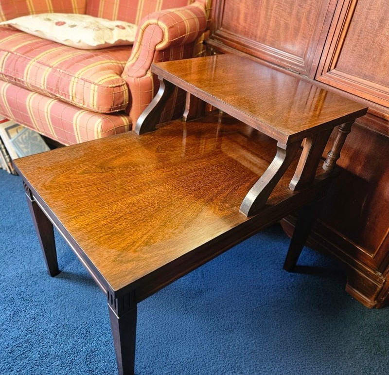 Vintage, 1970s, MCM Mid Century Mersman 55-1 2-Tier Mahogany End Table – Restore