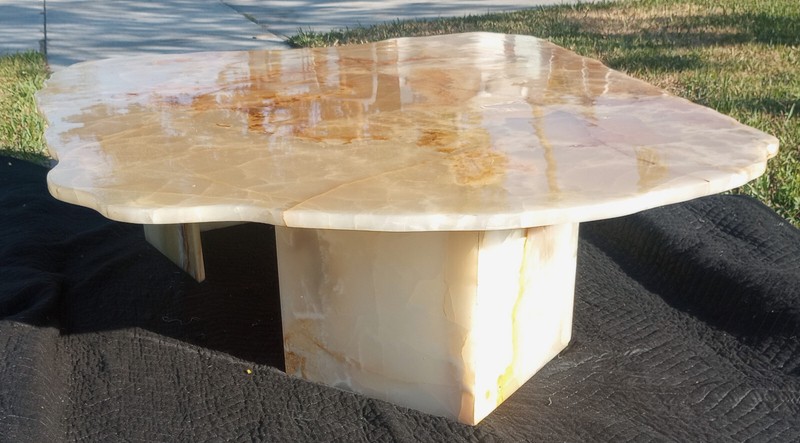 Vintage Mid Century Live Edge Onyx Coffee Table