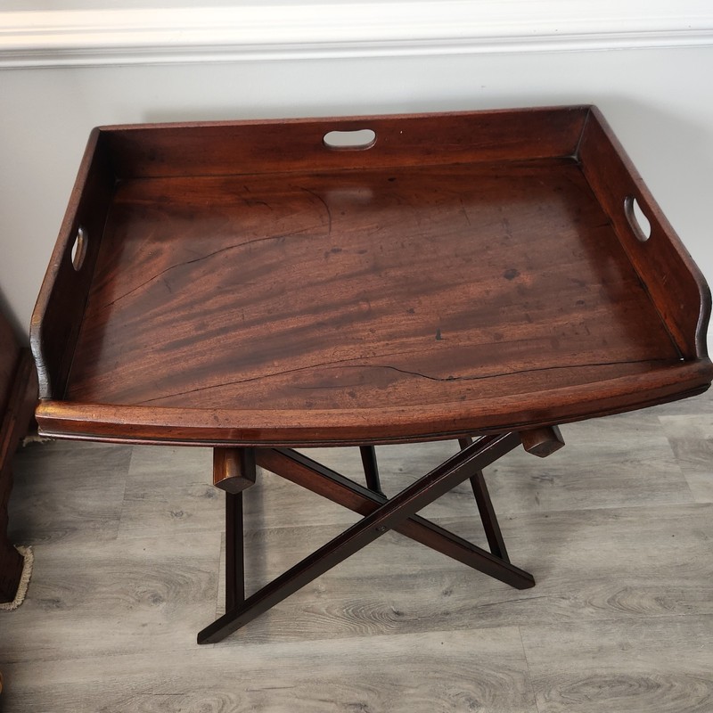 18th Century Butler’s tray with stand circa 1810 with Deep patina.