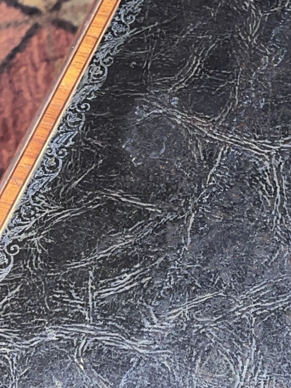 Edwardian Nesting Table W/ Original Black Leather, W/Gilt Tooling Still Visible gallery