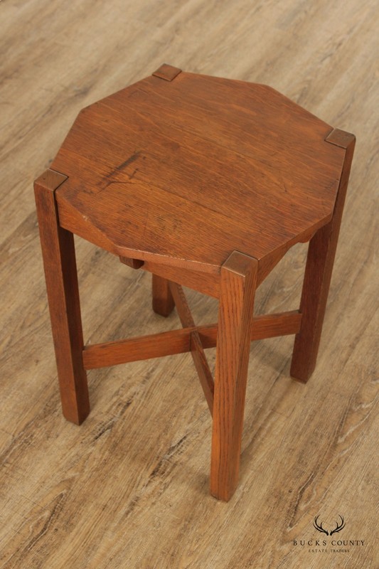 Stickley Brothers Antique Mission Solid Oak Octagonal Lamp Table gallery