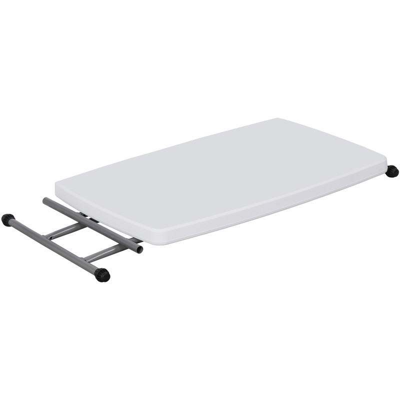 30'' Plastic Folding Tables Rectangular Utility Table Adjustable Height White gallery