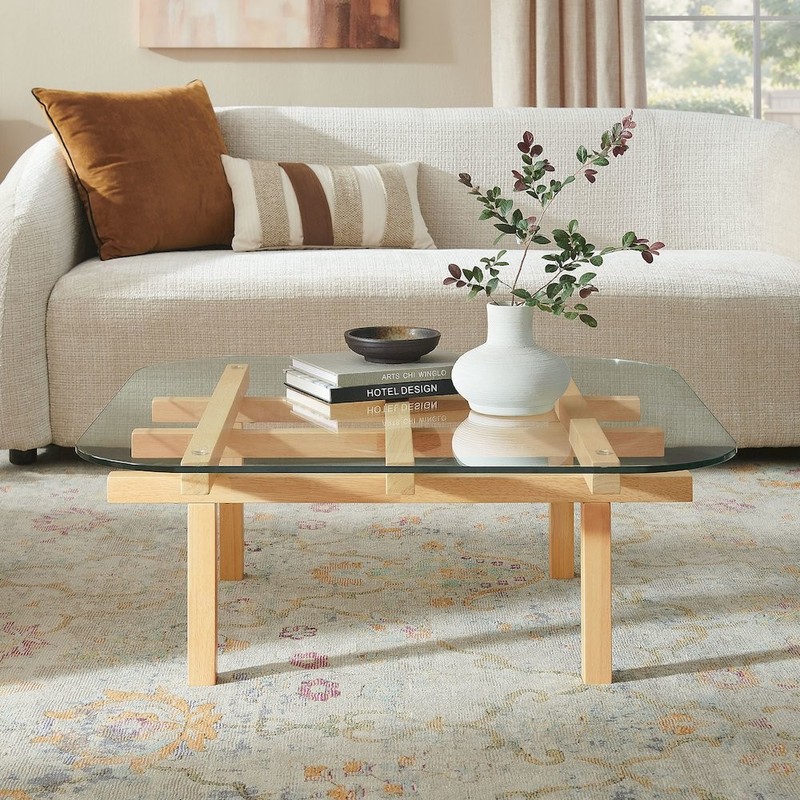 Isby 35 Inch Tempered Glass Coffee Table gallery
