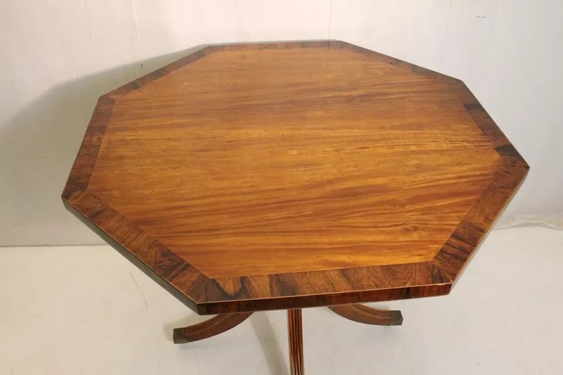 Charming Hand Made Regency Satinwood Center Table With Rosewood Banding gallery