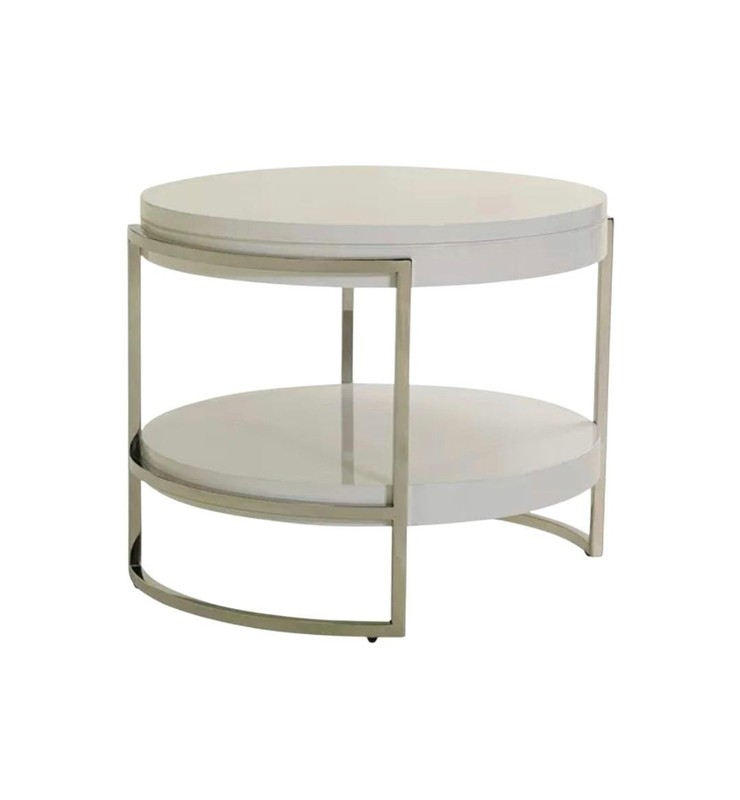 Contemporary Mitchell Gold Bob Williams Lawson Round Set side Tables Lacquer gallery