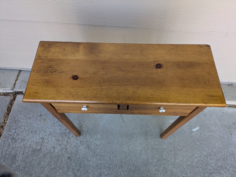 Vintage Rustic Farmhouse Country Shaker Style Wood Console Entry Hall Table W32 gallery