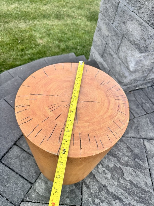 Vintage Wood Drum Cylinder Table/ Stool Paul Mayen Style H22” X D12.5” gallery