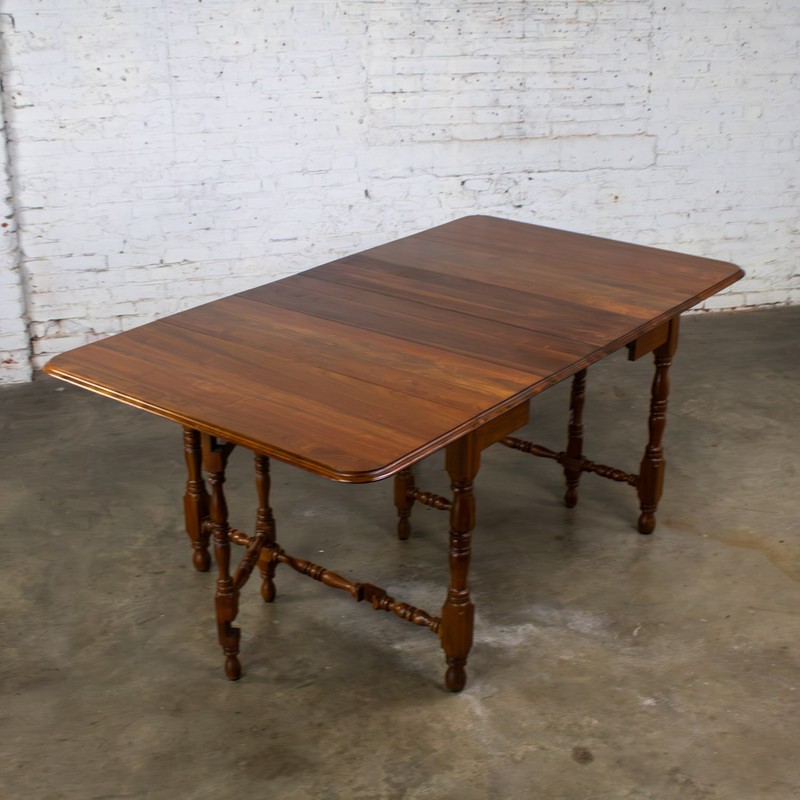 William Mary Style Dining Table Walnut Drop Leaf Expanding Gateleg by Abernathy gallery