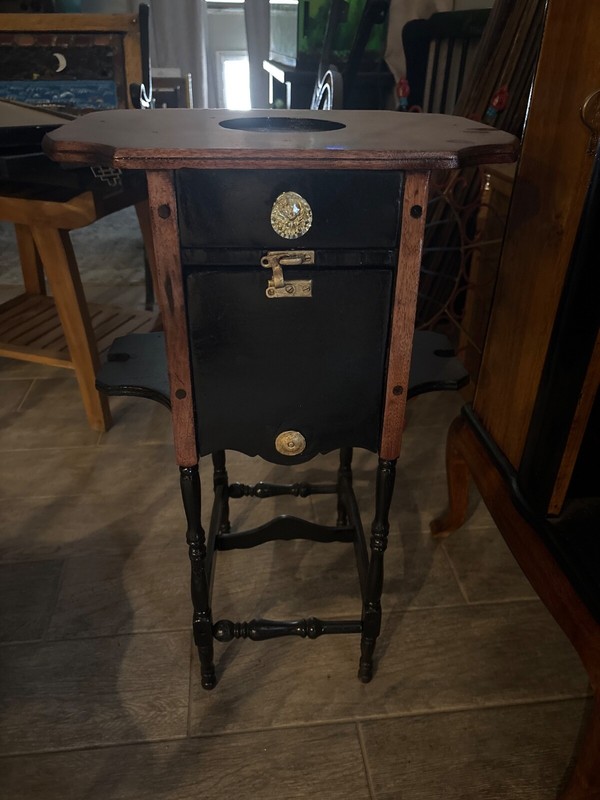 Beautiful antique smoking table restored early 1900s gallery
