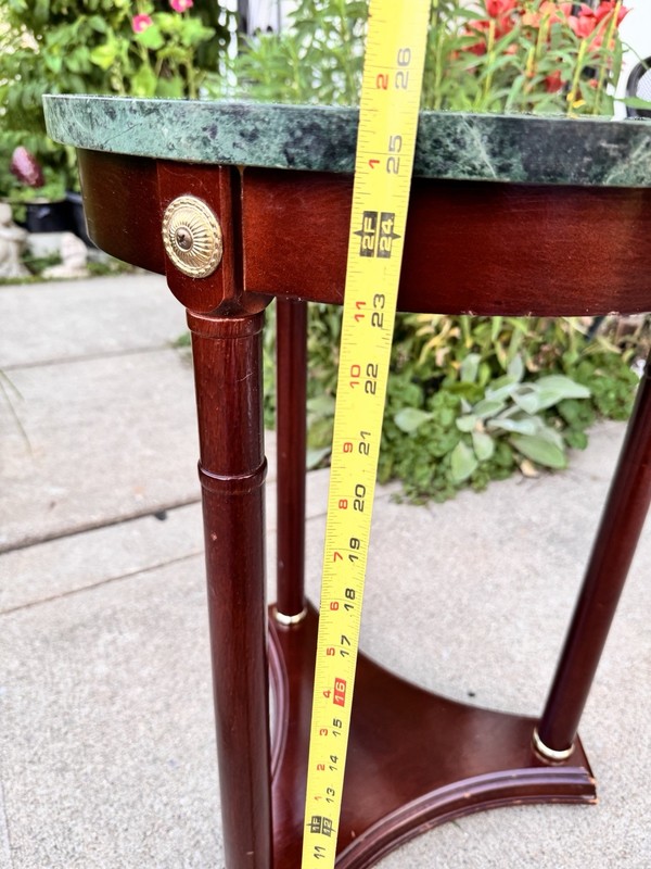Mid 20th Century Regency Style Marble Pedestal Side Table from Bombay Company gallery
