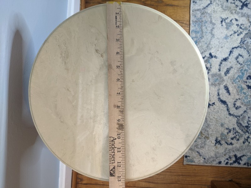 Marble Topped Side Table/ Plant Stand, vintage, mid century, hardwood, sturdy gallery