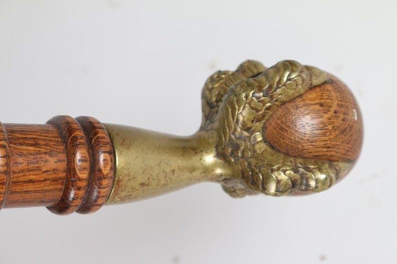 Victorian style glass ball claw footed edge Oak table, antique, mint, gorgeous! gallery
