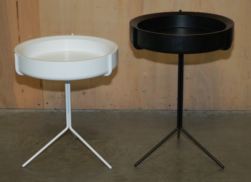 NEST OF THREE ASH WOOD SWEDESE MOBLER SIDE TABLES DESIGNED BY CORINNA WARM gallery