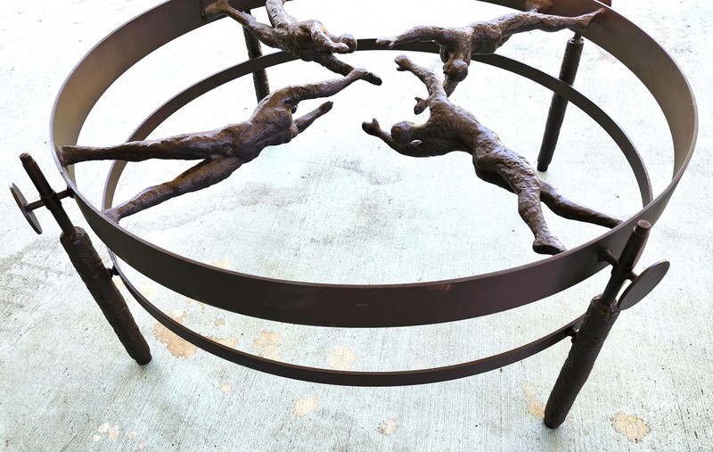 Bronze Cocktail Coffee Table Semi Nude Women Sculpture gallery