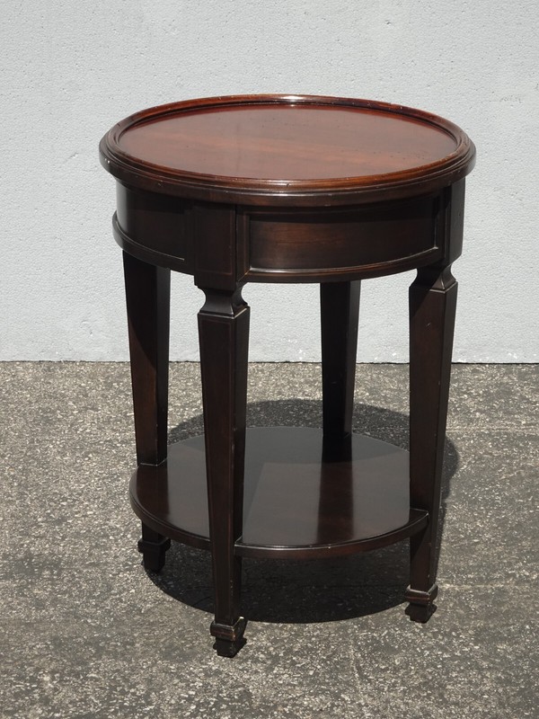 Vintage Baker Furniture Co. Brown Drinks Table Side Table Two Tier