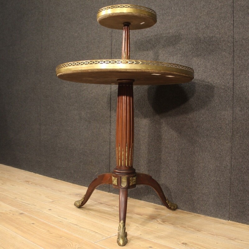 Side table wood marble bronze gueridon French furniture etagere 20th century gallery