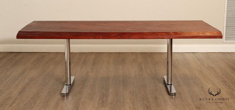 Mid Century Modern Live-Edge Slab Dining Table gallery