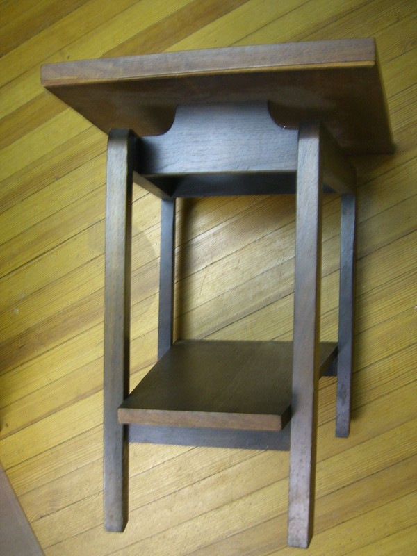 Mid Century Two Tiered Trapezoid Side or End Table - No Makers Mark gallery
