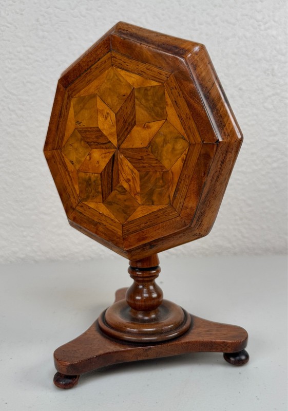 Antique English Miniature Inlaid Tilt Top Tea Table Salesman Sample 19th Century