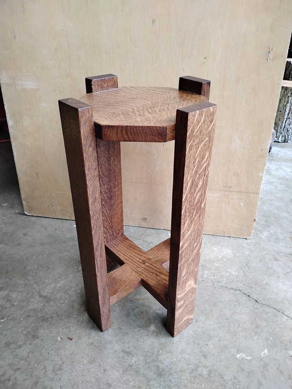 Antique Mission Style White Oak Small Plant Stand Hand Made gallery