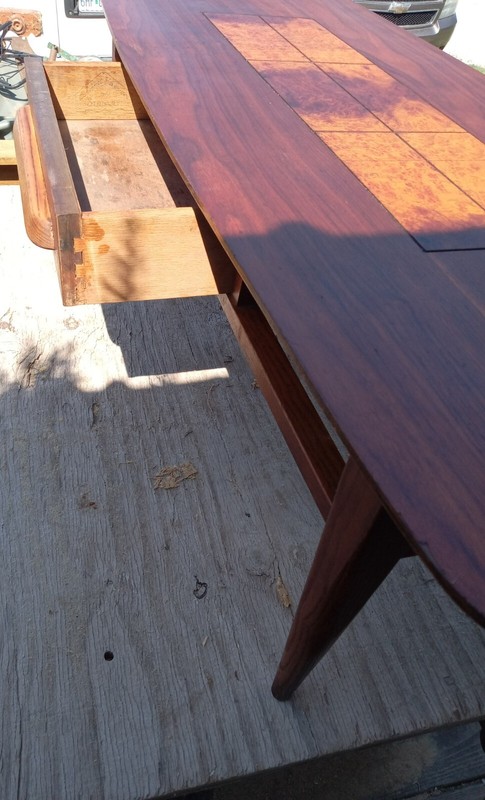 Mid Century Inlaid Coffee Table With Push Pull Drawer by Stanley (RP-CT419) gallery