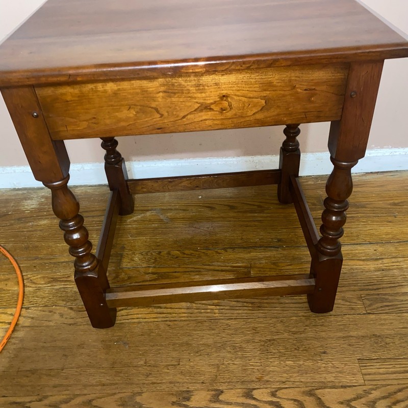 Antique L & J G Leopold Stickley Jacobean Cherry Wood One Drawer End Side Table gallery