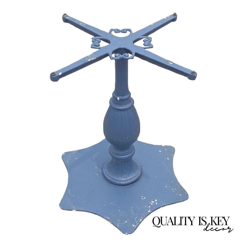 Vintage Hollywood Regency Cast Aluminum Dining Center Table Pedestal Base