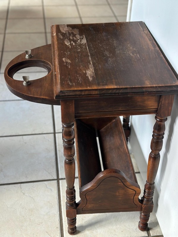 Antique Wooden Smoking Table Cigar Table Hidden Door Cigar Holders Book Rack gallery