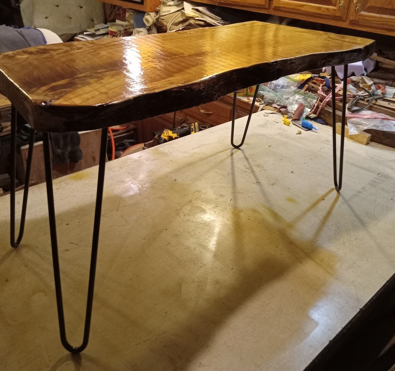 Mid Century Maple Slab Live Edge Coffee Table (CT-195) gallery