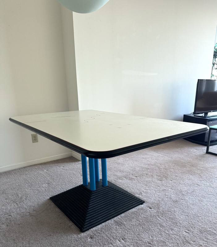 Vintage Peterson Design Post Modern Pyramid Base Rectangular Dining Table