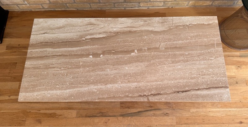 Walnut Wood Marble Jacks Jax Pearsall Craft Coffee Table Vtg Danish Design Mcm gallery