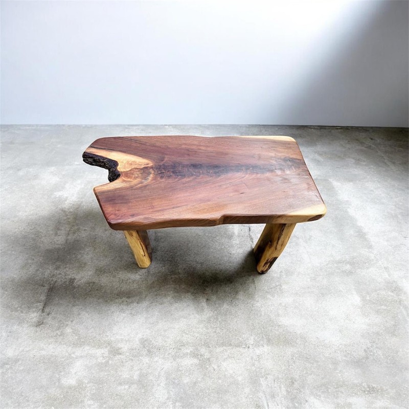 100% HANDMADE MICHIGAN Walnut Modern Coffee Table Kidney Boomerang Solid Wood gallery