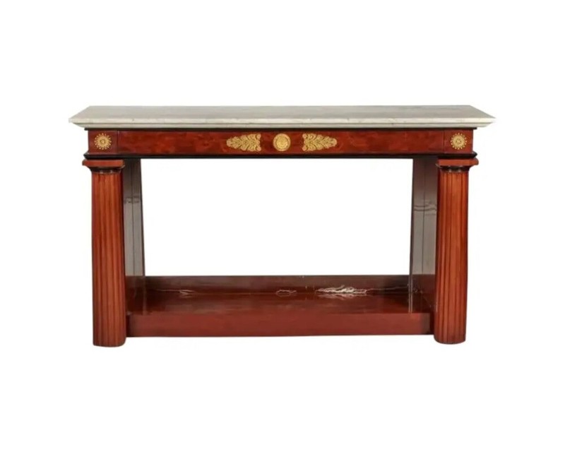 Russian Empire Ormolu-Mounted Mahogany Console Table Cupboard, Circa 1825