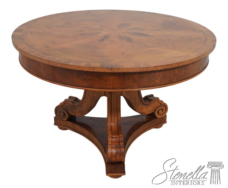 L67354: HENREDON Italian Style Distressed Finish Round Center Table